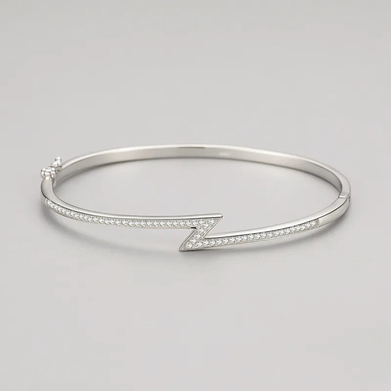 925 Silver Bracelet – Minimalist Lightning Bolt Design
