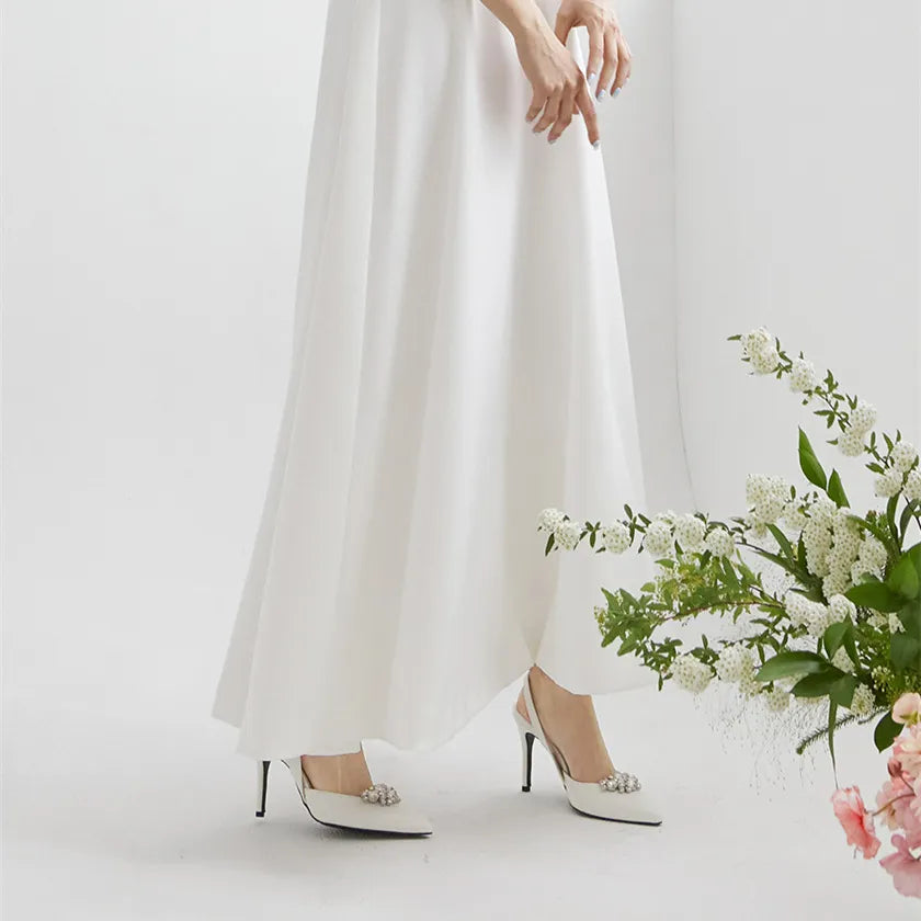 Women's Heeled Sandal - Sparkling Elegance and Comfort