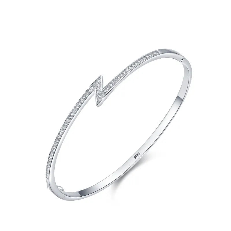 925 Silver Bracelet – Minimalist Lightning Bolt Design
