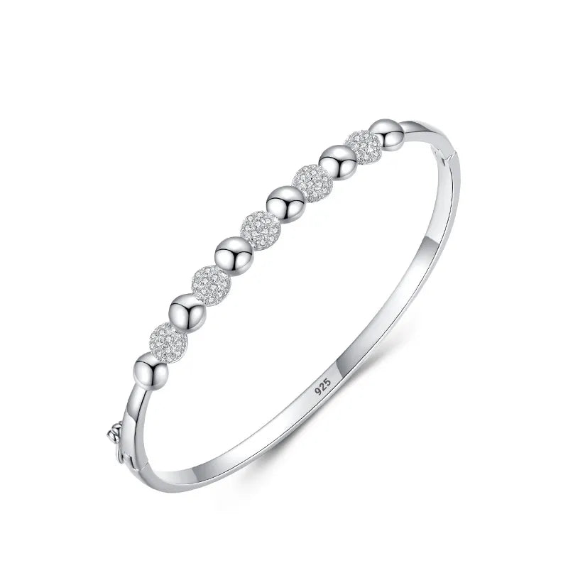 925 Silver Women's Bracelet - Romantic Design with Zircon Circles