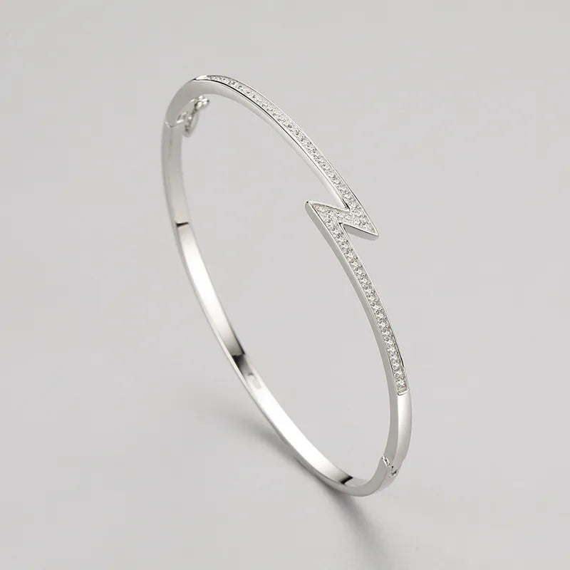 925 Silver Bracelet – Minimalist Lightning Bolt Design