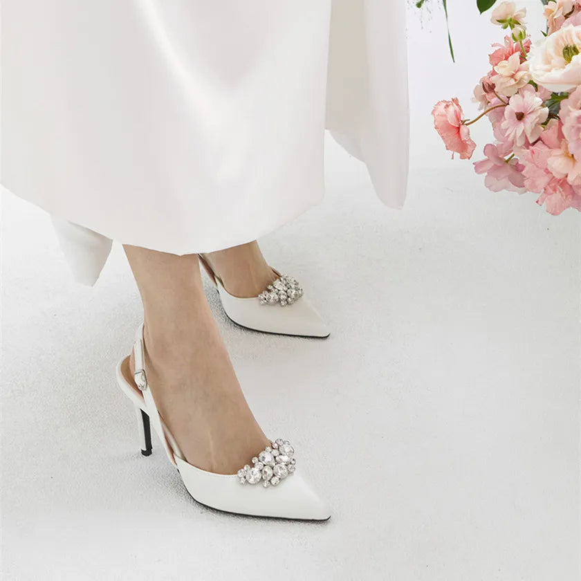 Women's Heeled Sandal - Sparkling Elegance and Comfort
