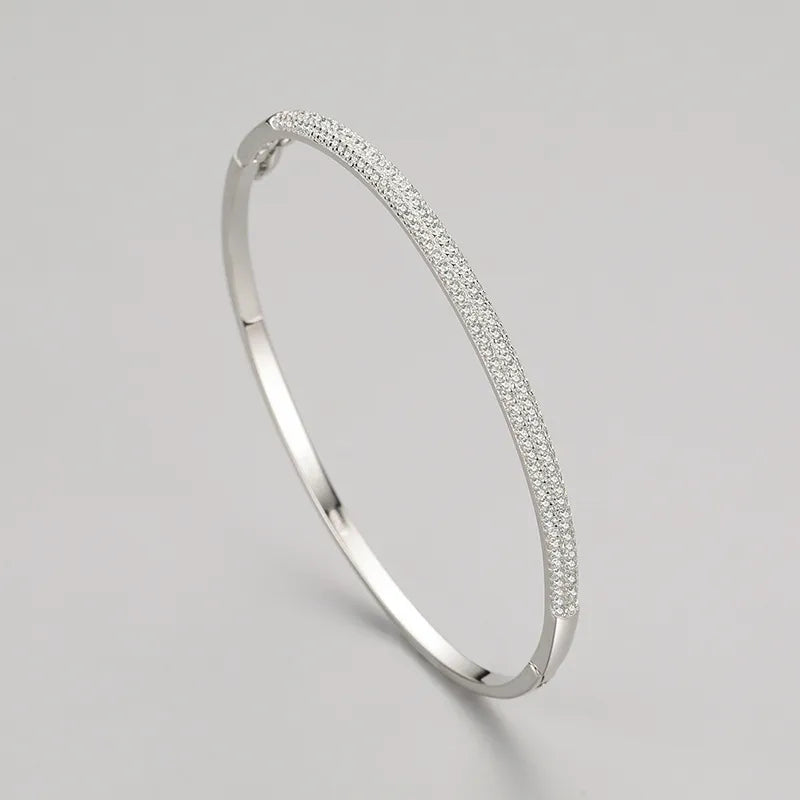 925 Silver Women's Bracelet - Elegant Oval Design
